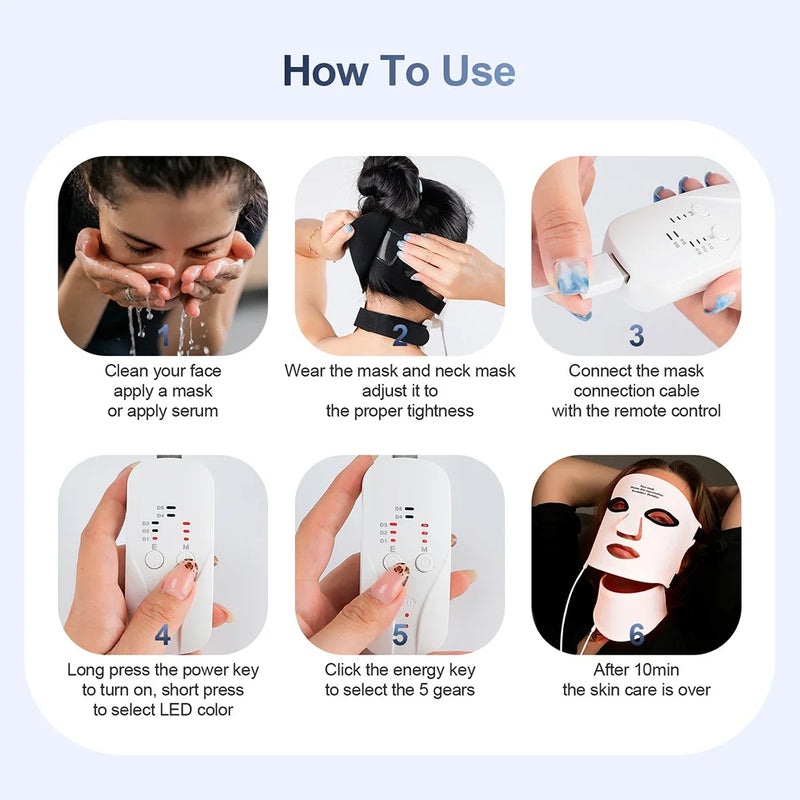 Wireless 7 Colors LED Face Beauty Machine