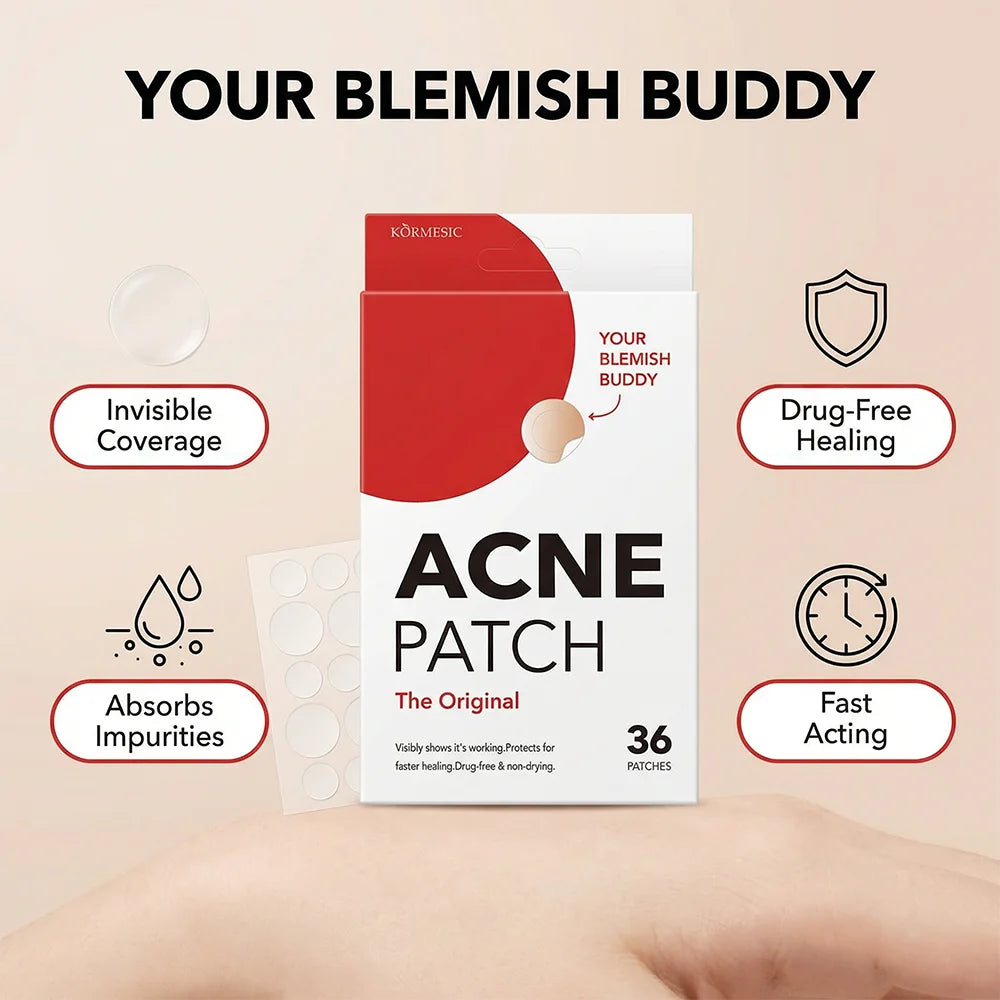 Invisible Hydrocolloid Acne Patches — 36-Piece Set